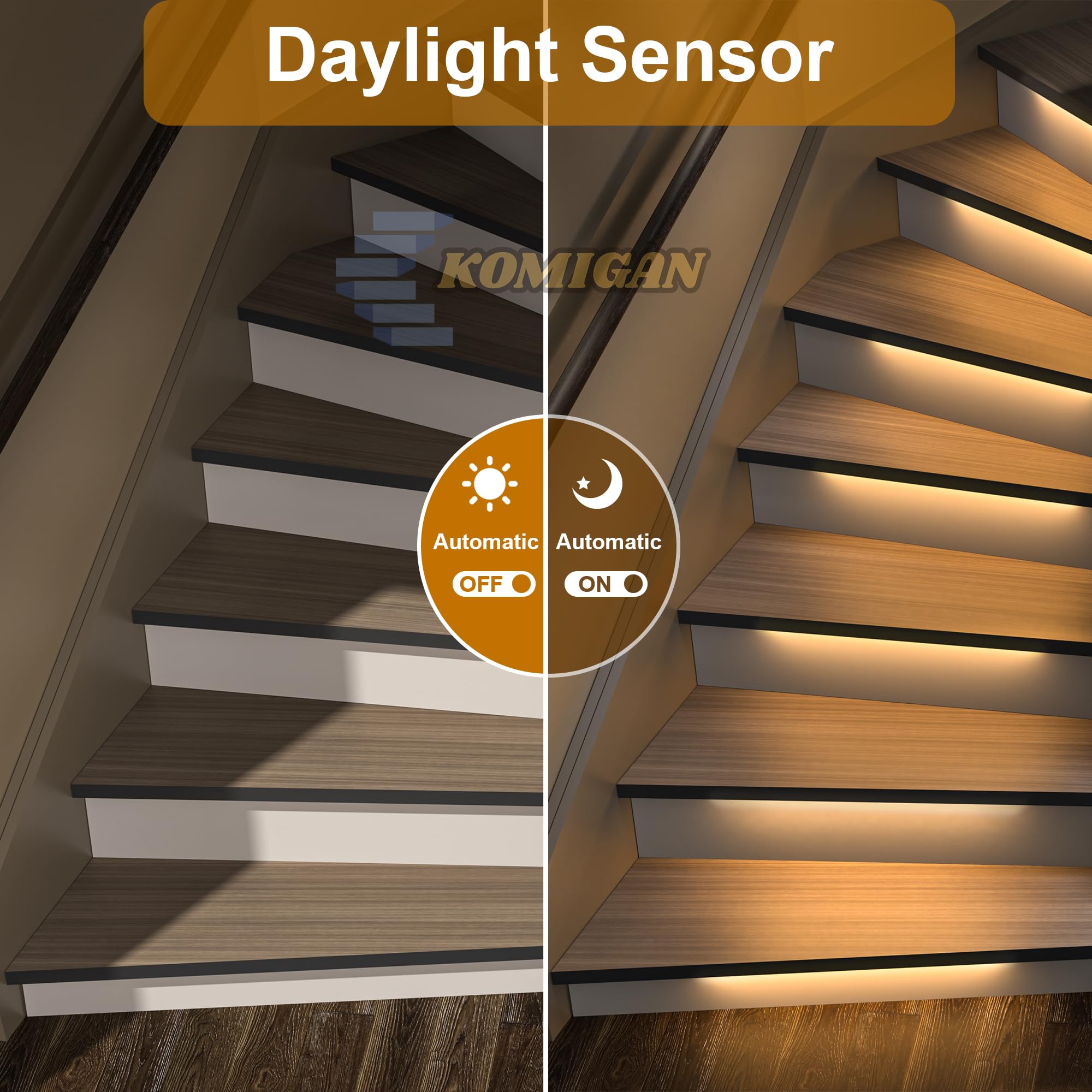 RWOFNIA Motion Sensor with Daylight Sensor Sync Light Up Type LED